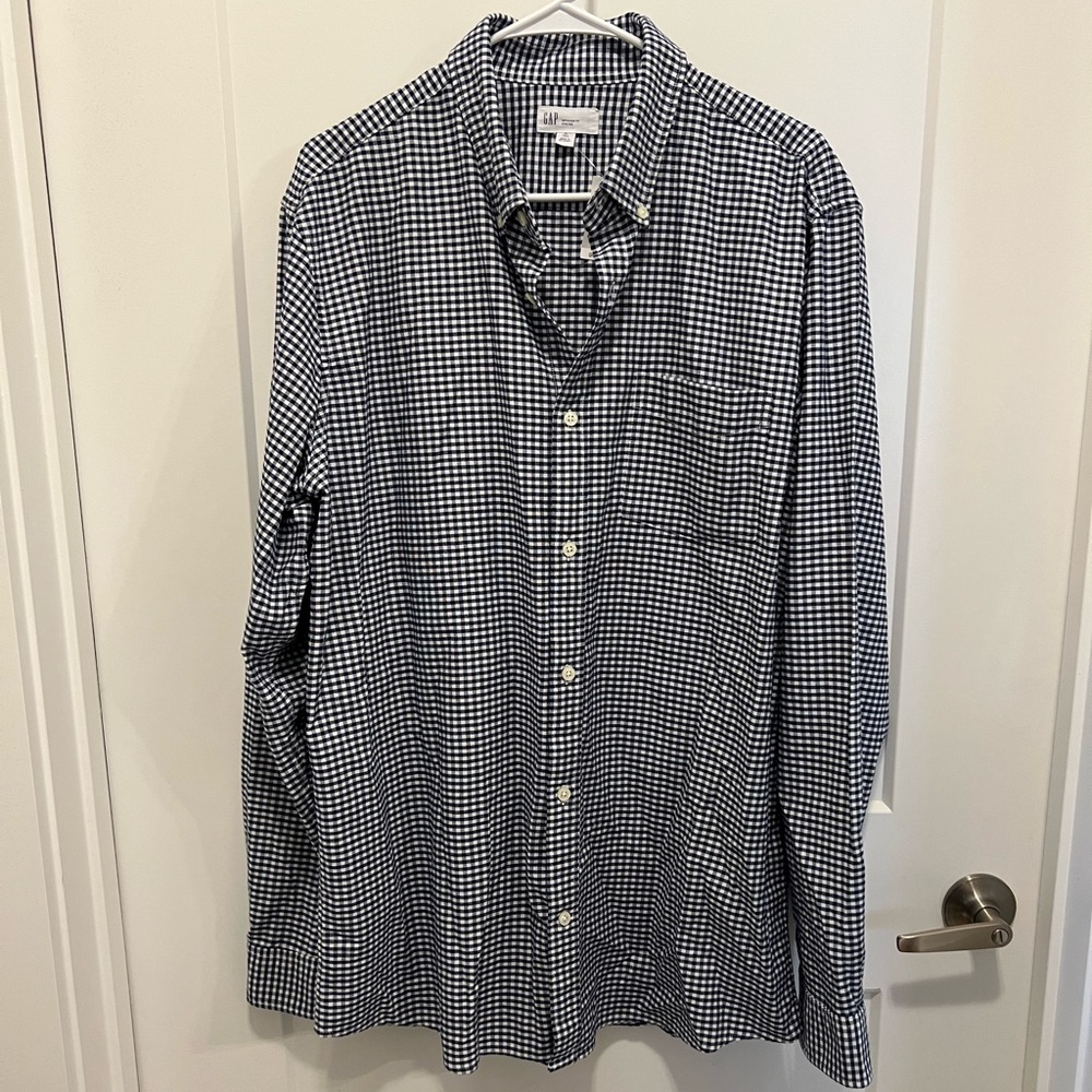 NWT Mens GAP Gingham Shirt XL Tall